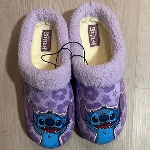 Disney Stitch Purple and Cream Cozy Slippers